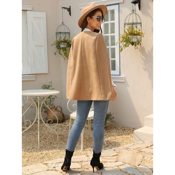 Cape coat camel brown jacket tan - Picture 3 of 4